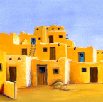 Pueblo-10x8-gouache